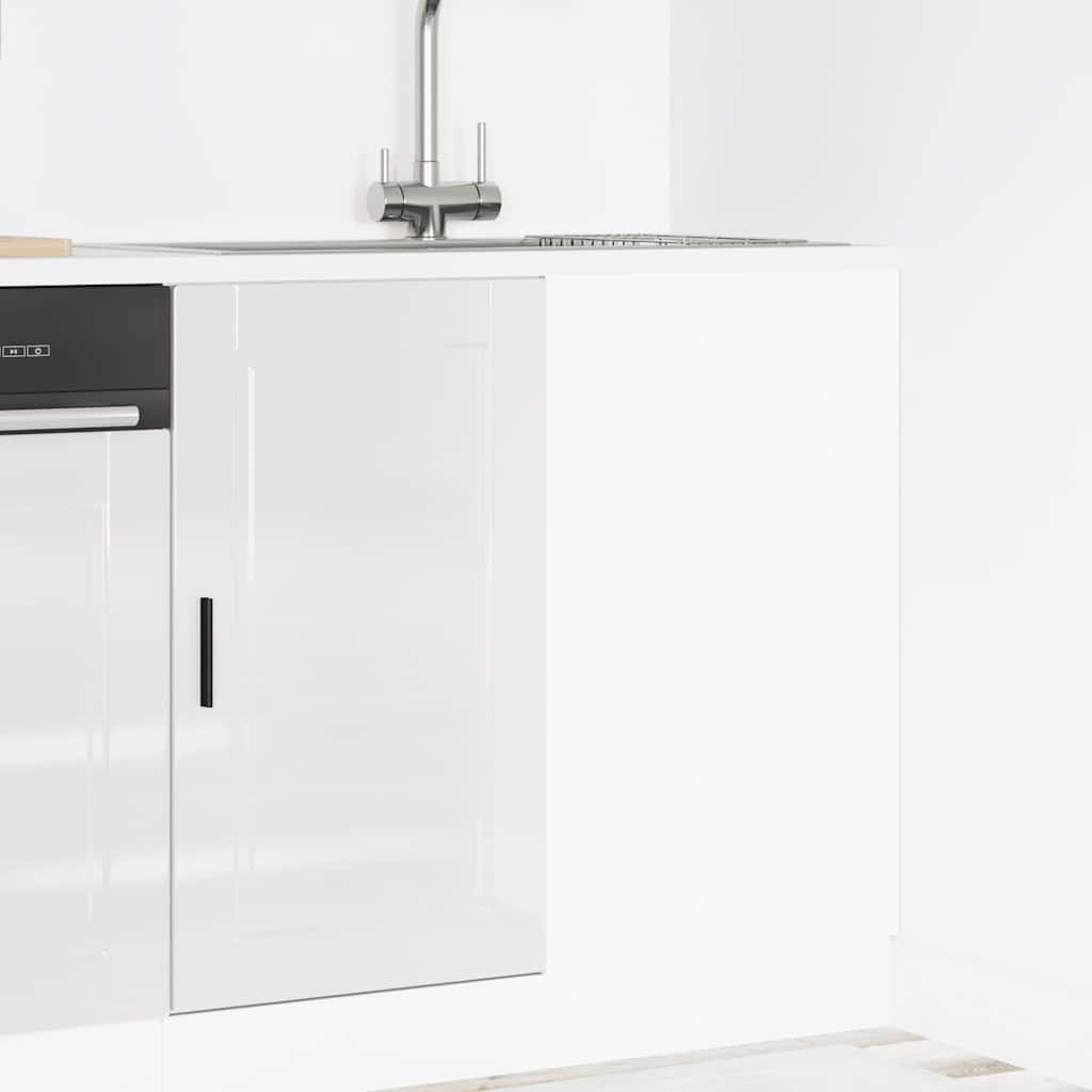 Kitchen Base Cabinet "Porto" High Gloss White Engineered Wood
