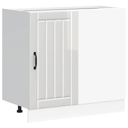 Kitchen Base Cabinet "Lucca" High Gloss White Engineered Wood