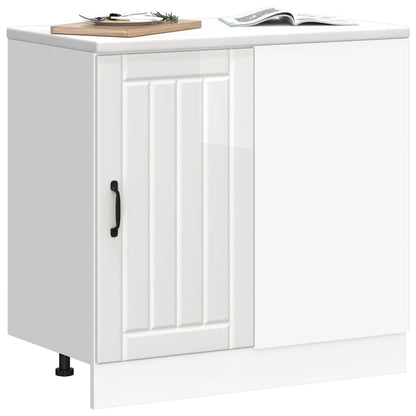 Kitchen Base Cabinet "Lucca" High Gloss White Engineered Wood