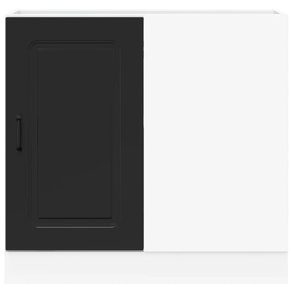 Kitchen Base Cabinet "Kalmar" Black Engineered Wood