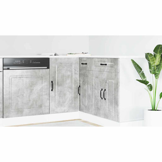 Kitchen Base Cabinet Kalmar Concrete Grey Engineered Wood