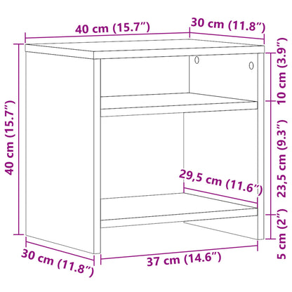 Bedside Cabinet Old Wood 40x30x40 cm Engineered Wood