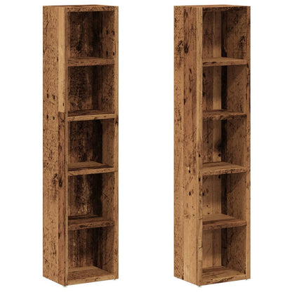 CD Cabinets 2 pcs Old Wood 21x16x93.5 cm Engineered Wood