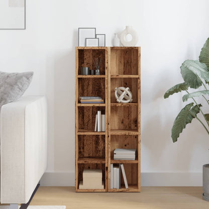 CD Cabinets 2 pcs Old Wood 21x16x93.5 cm Engineered Wood