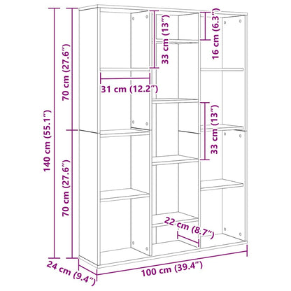 Room Divider/Book Cabinet Old Wood 100x24x140 cm Engineered Wood