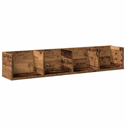 CD Wall Shelf Old Wood 100x18x18 cm Engineered Wood