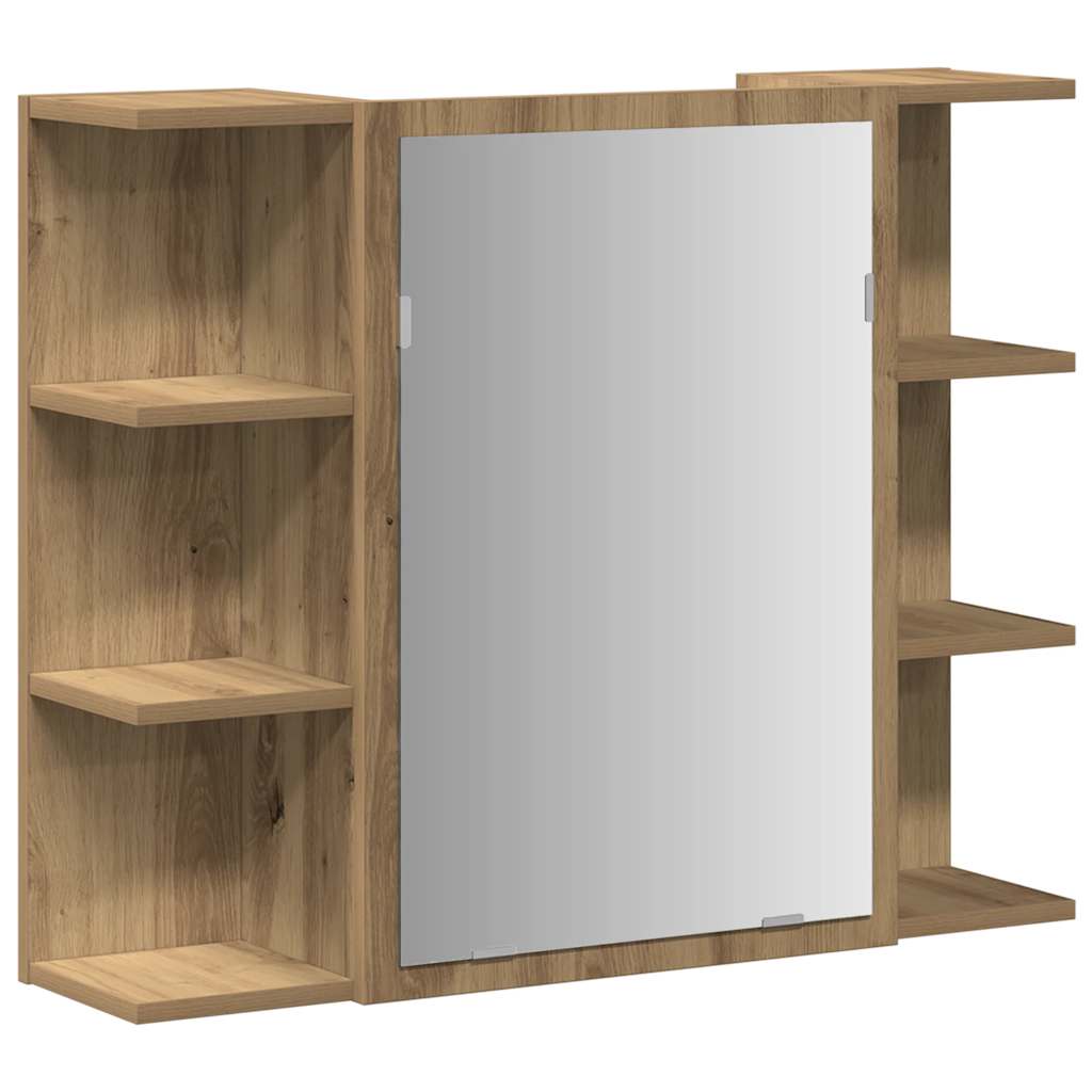 Bathroom Mirror Cabinet Artisan Oak 80x20.5x64 cm Engineered Wood