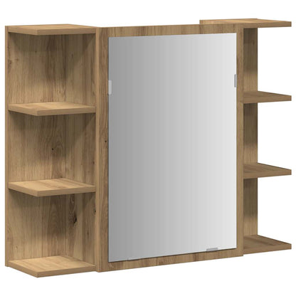 Bathroom Mirror Cabinet Artisan Oak 80x20.5x64 cm Engineered Wood