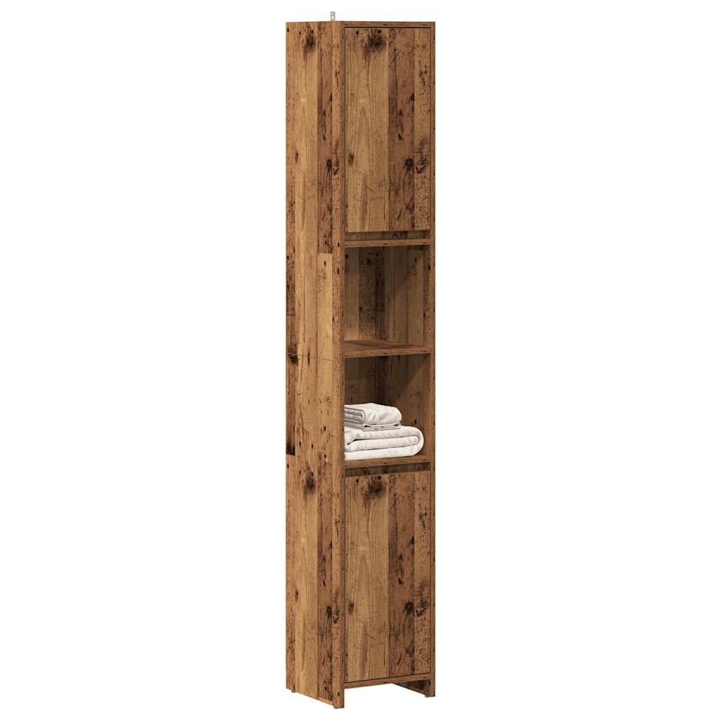 Bathroom Cabinet Old Wood 30x30x183.5 cm Engineered Wood