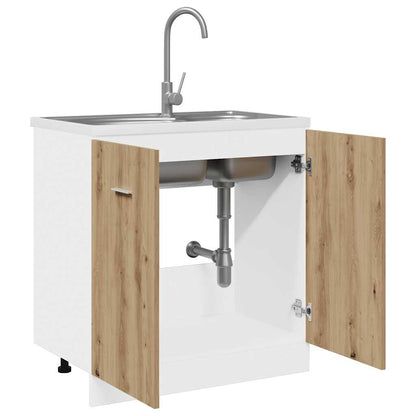 Sink Bottom Cabinet Lyon Artisan Oak 80x46x81.5 cm Engineered Wood