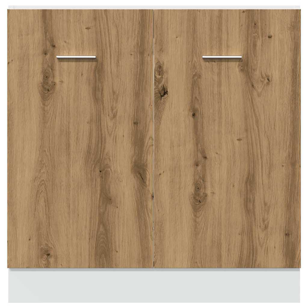 Sink Bottom Cabinet Lyon Artisan Oak 80x46x81.5 cm Engineered Wood