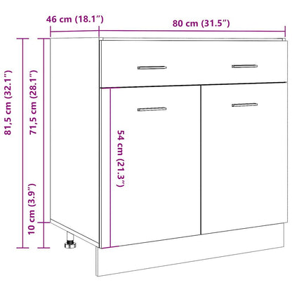 Drawer Bottom Cabinet Lyon Artisan Oak 80x46x81.5 cm Engineered Wood
