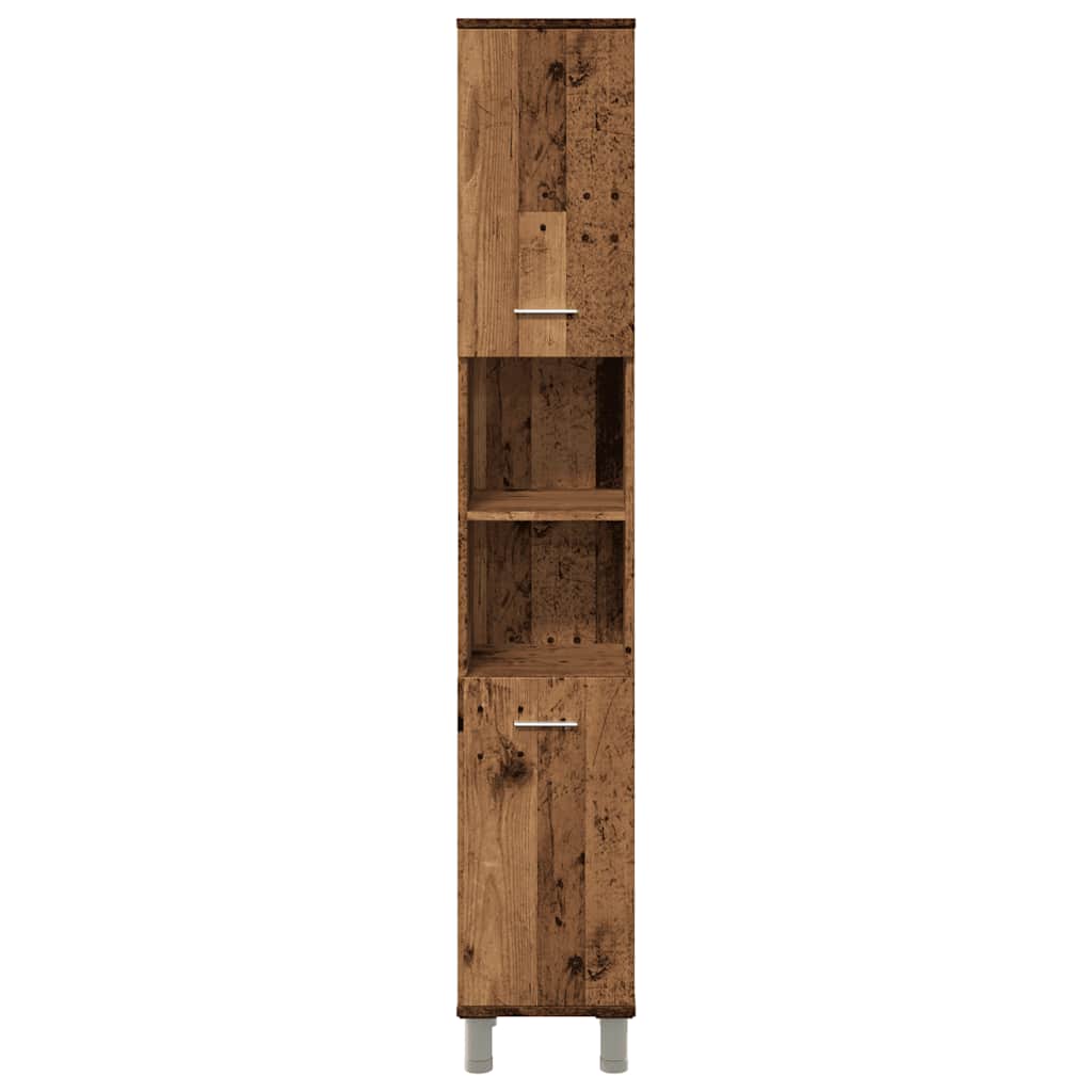 Bathroom Cabinet Old Wood 30x30x179 cm Engineered Wood