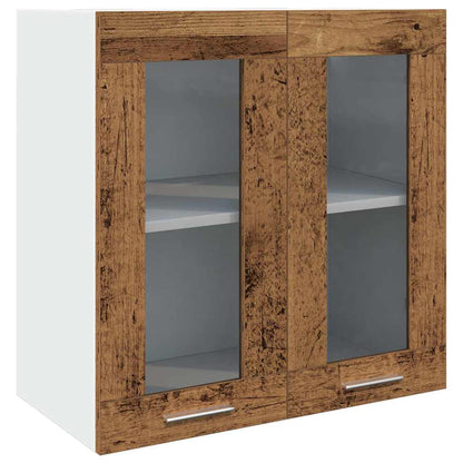 Kitchen Wall Cabinet Lyon with Glass Door Old Wood 60x31x60 cm
