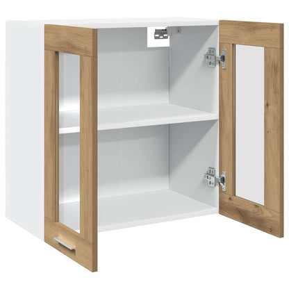Kitchen Wall Cabinet Lyon with Glass Door Artisan Oak 60x31x60 cm