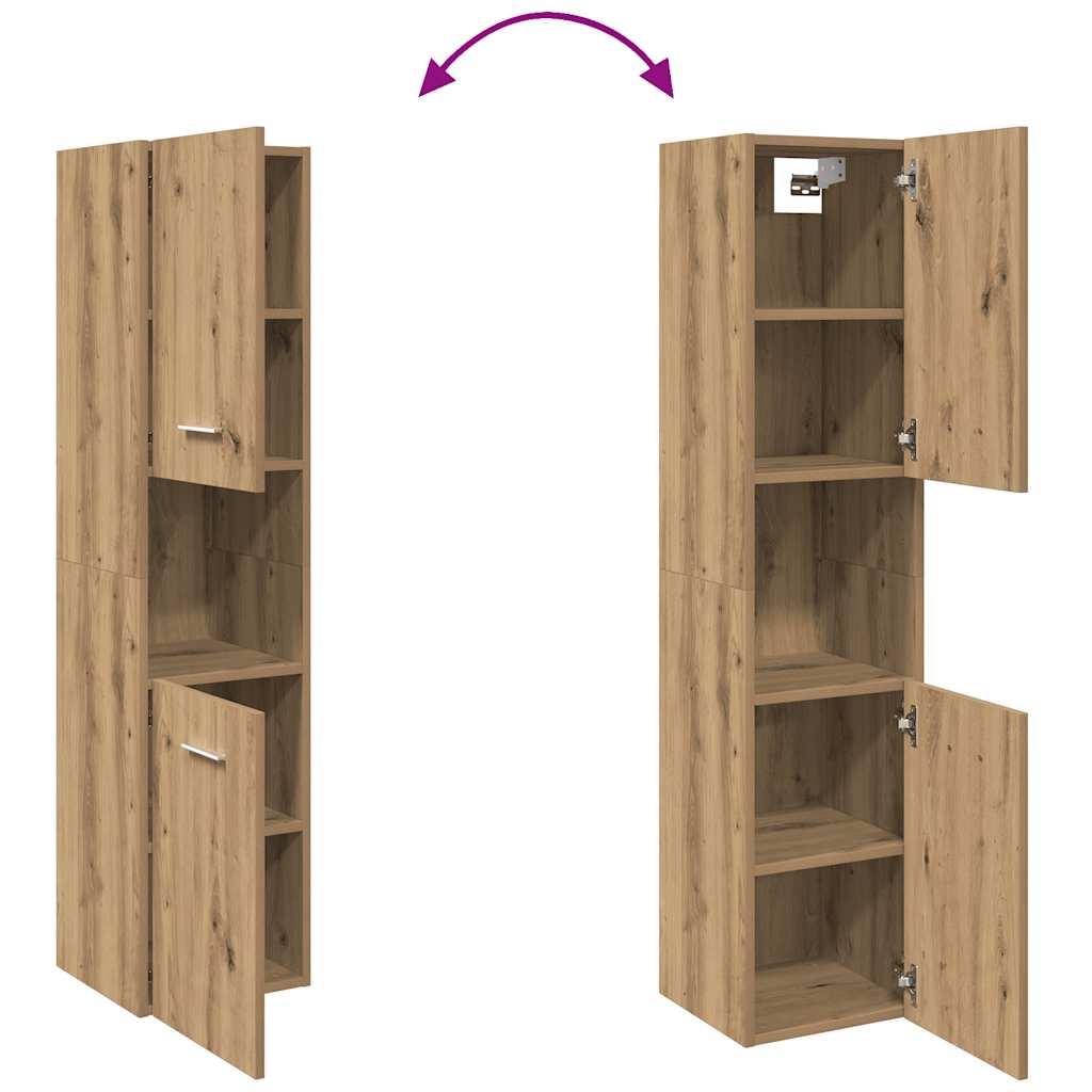 Bathroom Hanging Cabinet Artisian Oak 30x30x130 cm Engineered Wood