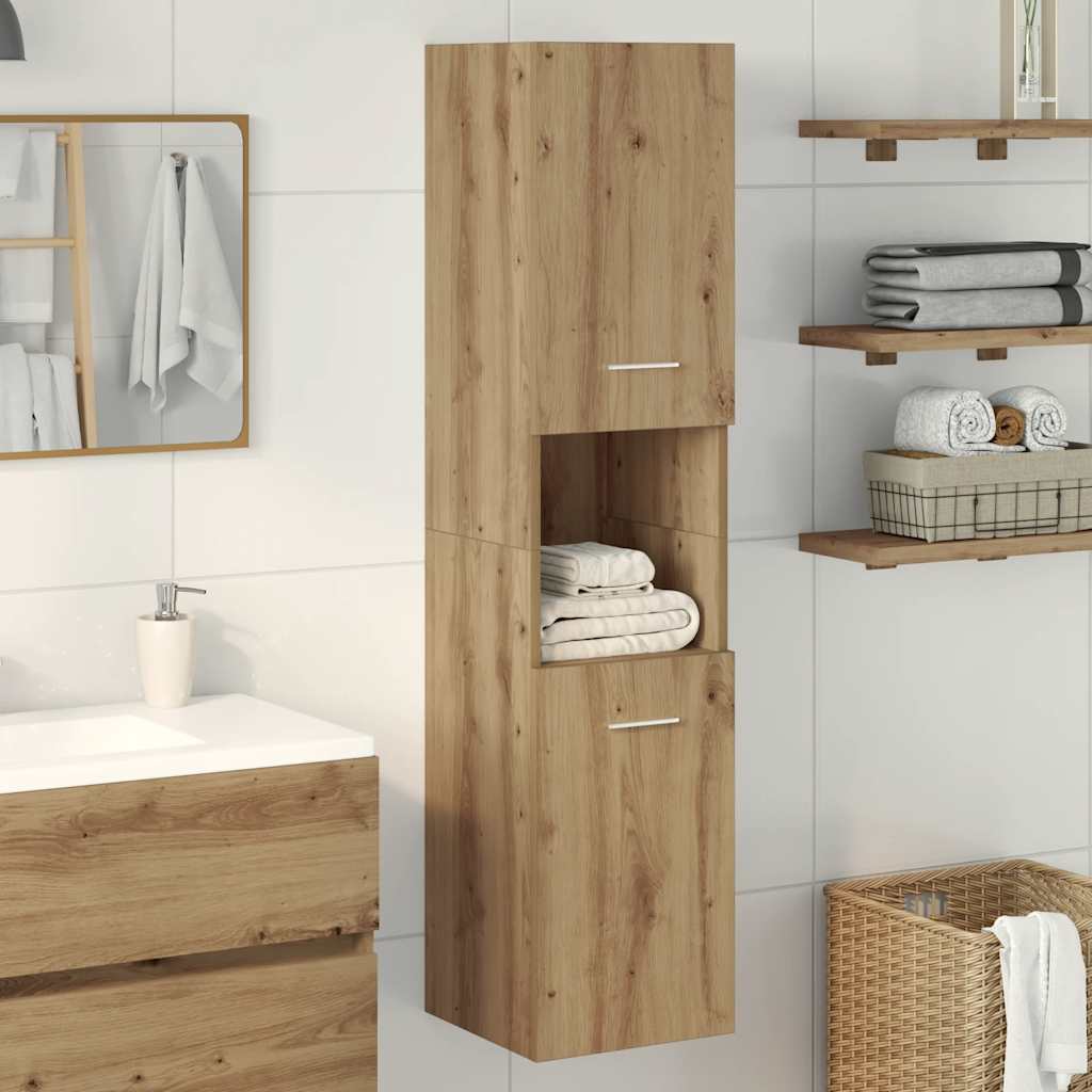 Bathroom Hanging Cabinet Artisian Oak 30x30x130 cm Engineered Wood