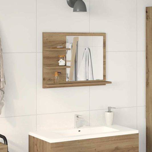 Bathroom Mirror Cabinet Artisan Oak 60x10.5x45 cm