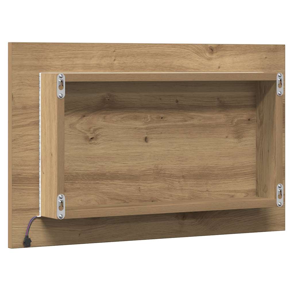 Bathroom Mirror with LED Light Artisan Oak 60x8.5x38 cm