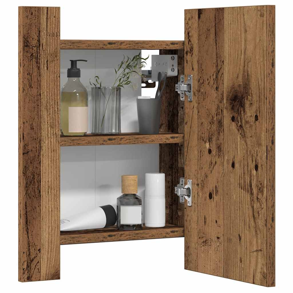 LED Bathroom Mirror Cabinet Old Wood 40x12x45 cm Engineered Wood