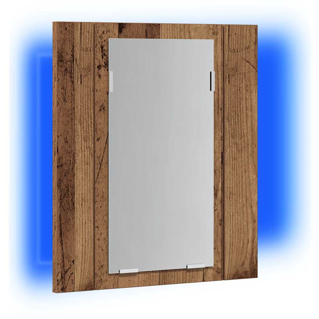 LED Bathroom Mirror Cabinet Old Wood 40x12x45 cm Engineered Wood