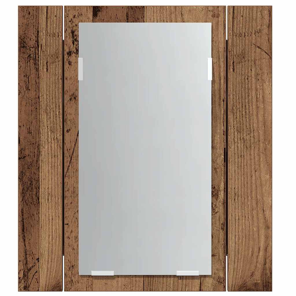 LED Bathroom Mirror Cabinet Old Wood 40x12x45 cm Engineered Wood