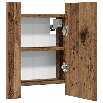 LED Bathroom Mirror Cabinet Old Wood 40x12x45 cm Engineered Wood