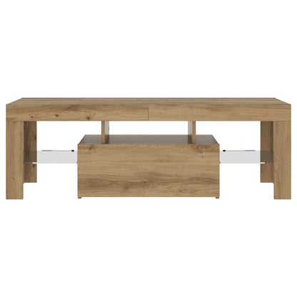 TV Cabinet with LED Lights Artisan Oak 120x36.5x40 cm Engineered Wood