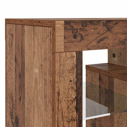 TV Cabinet with LED Lights Old Wood 140x36.5x40 cm Engineered Wood