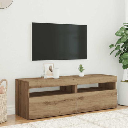 TV Cabinets with LED Lights 2 pcs Artisan Oak Engineered Wood