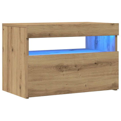 TV Cabinets with LED Lights 2 pcs Artisan Oak Engineered Wood
