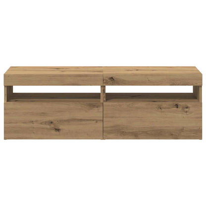 TV Cabinets with LED Lights 2 pcs Artisan Oak Engineered Wood