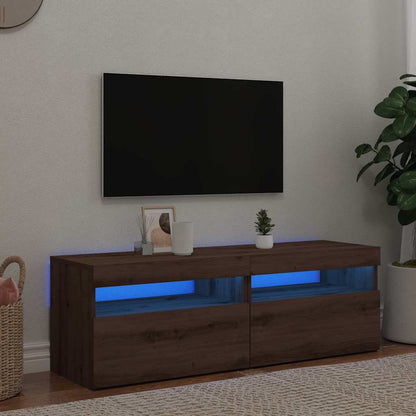 TV Cabinets with LED Lights 2 pcs Artisan Oak Engineered Wood