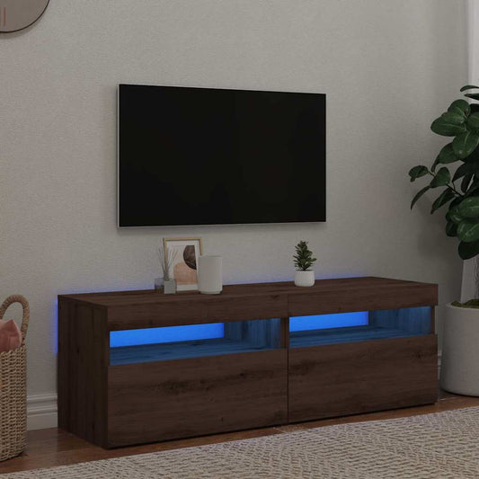 TV Cabinets with LED Lights 2 pcs Artisan Oak Engineered Wood