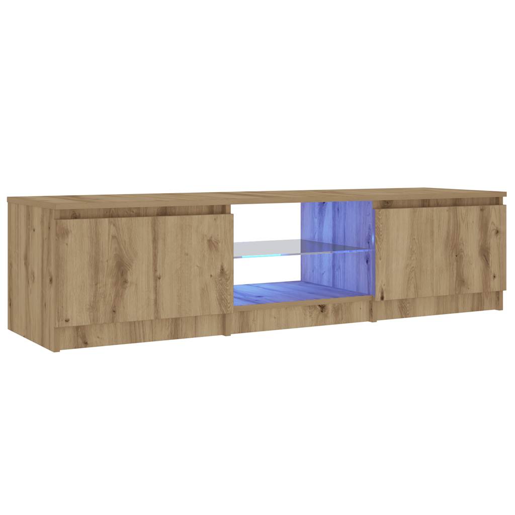 TV Cabinet with LED Lights Artisian Oak 140x40x36 cm Engineered Wood