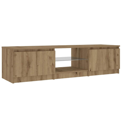 TV Cabinet with LED Lights Artisian Oak 140x40x36 cm Engineered Wood