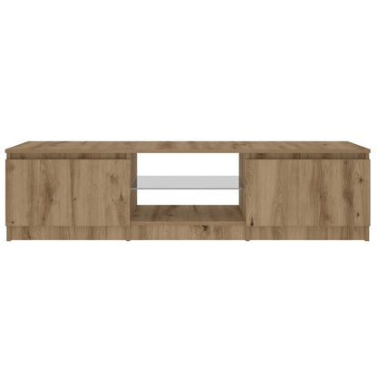TV Cabinet with LED Lights Artisian Oak 140x40x36 cm Engineered Wood