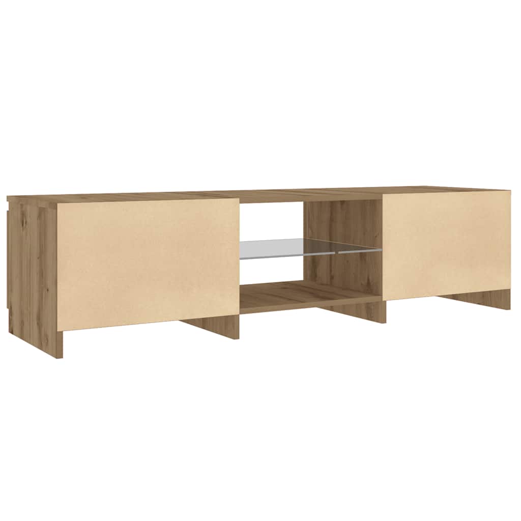 TV Cabinet with LED Lights Artisian Oak 140x40x36 cm Engineered Wood