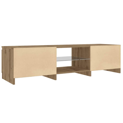 TV Cabinet with LED Lights Artisian Oak 140x40x36 cm Engineered Wood