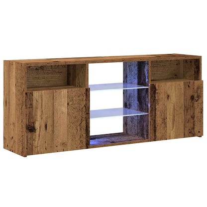 TV Cabinet with LED Lights Old Wood 120x30x50 cm Engineered Wood