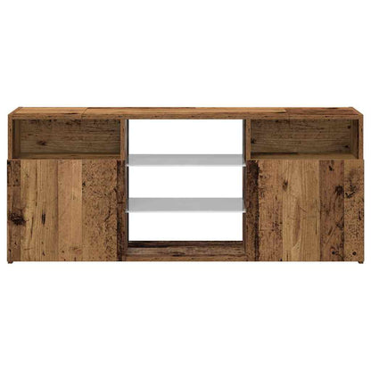 TV Cabinet with LED Lights Old Wood 120x30x50 cm Engineered Wood