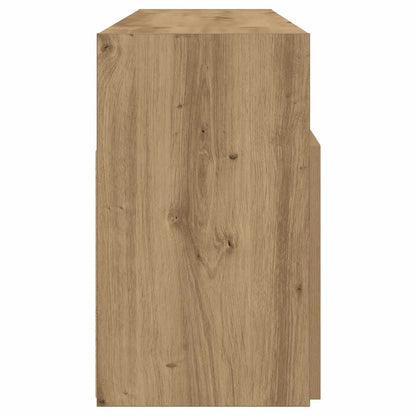 TV Cabinet with LED Lights Artisian Oak 120x30x50 cm Engineered Wood