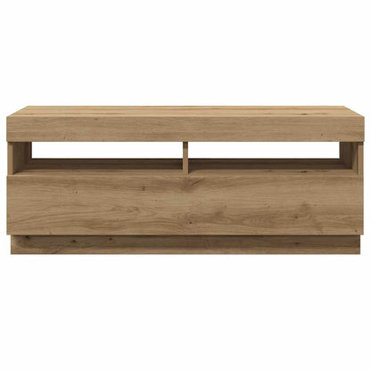 TV Cabinet with LED Lights Artisian Oak 100x35x40 cm Engineered Wood