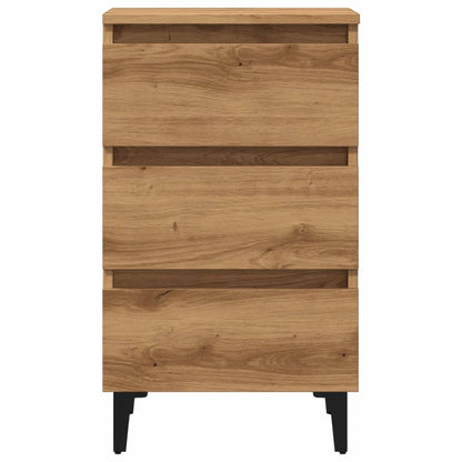 Bed Cabinet with Metal Legs Artisan Oak 40x35x69 cm