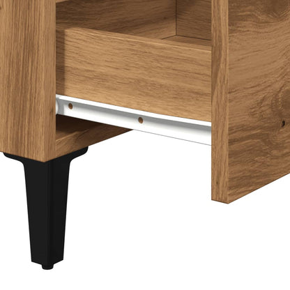 Bed Cabinet with Metal Legs Artisan Oak 40x35x69 cm