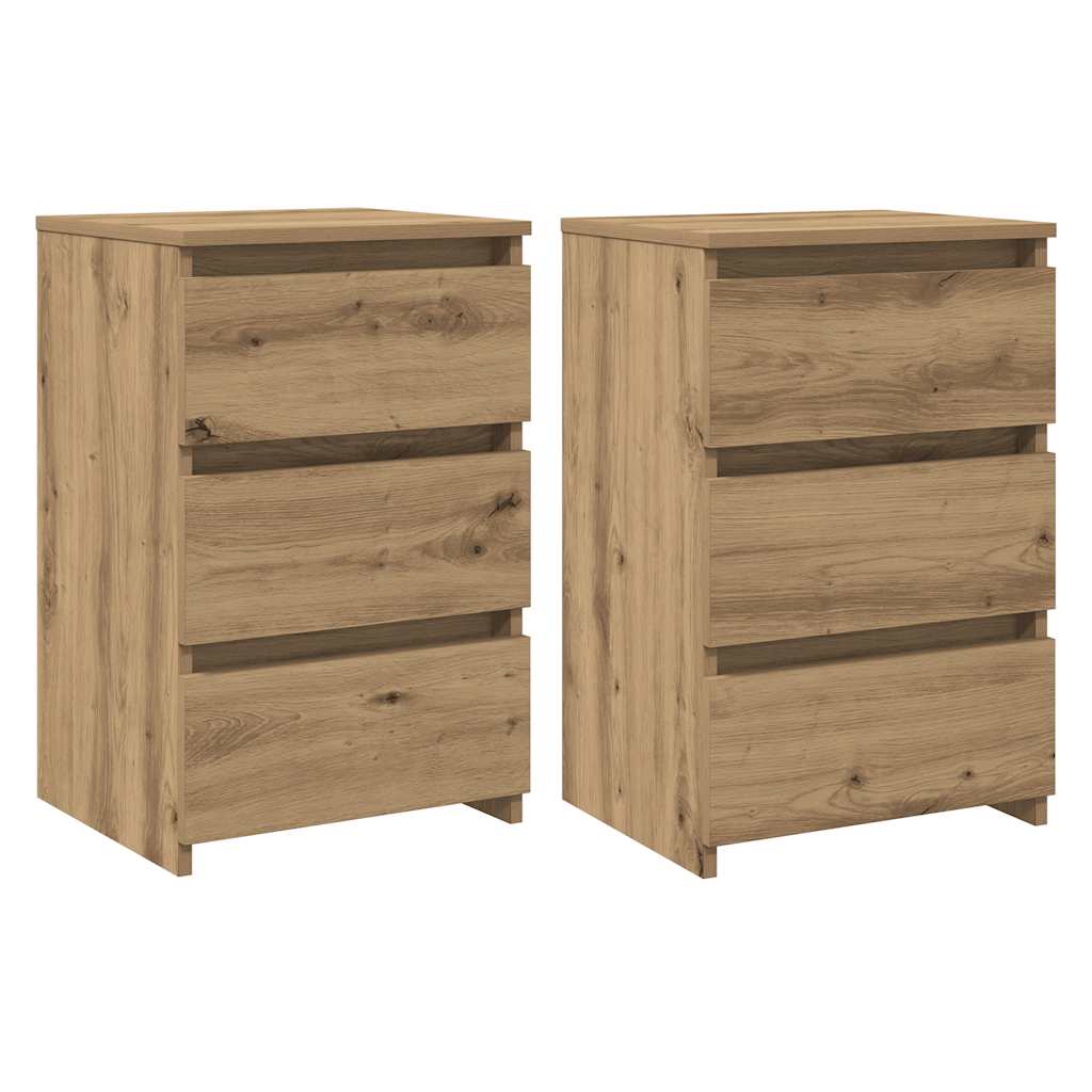 Bedside Cabinets 2 pcs Artisan Oak 40x35x62.5 cm Engineered Wood