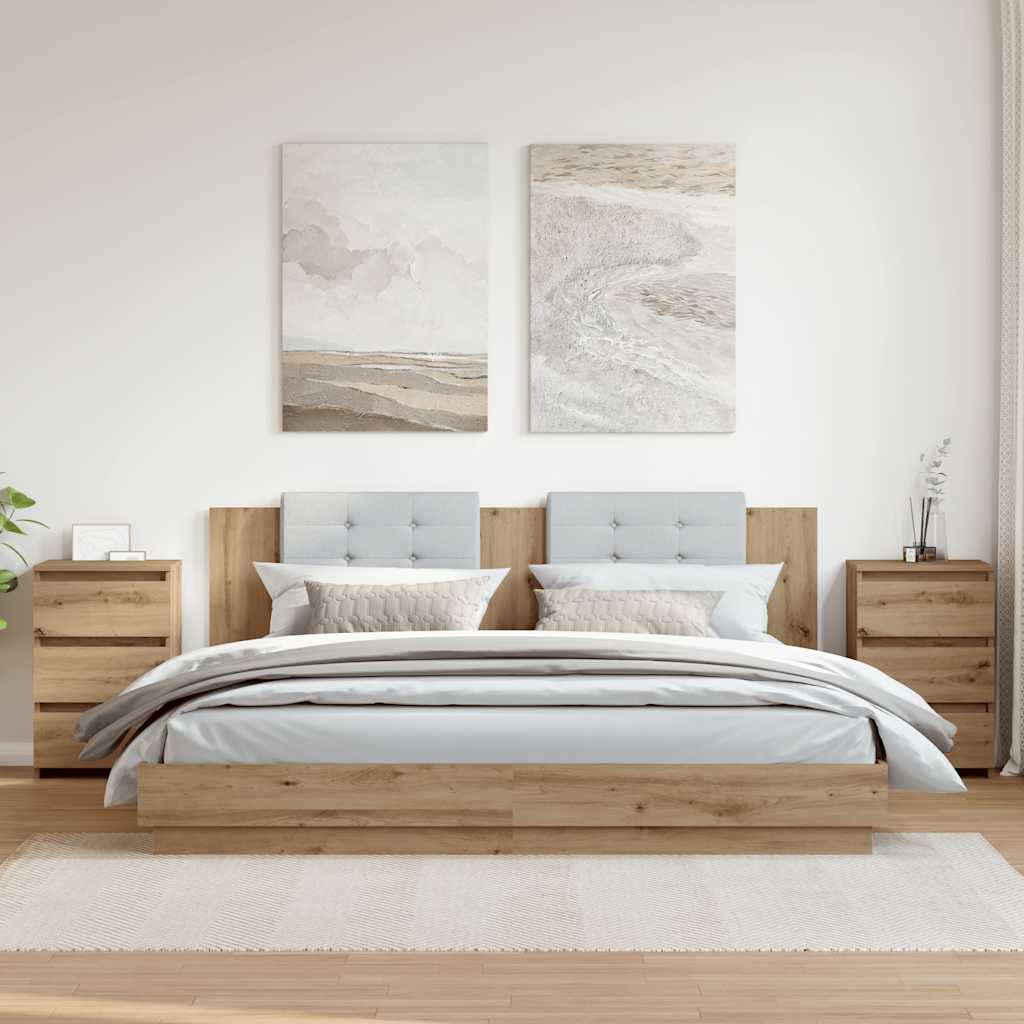 Bedside Cabinets 2 pcs Artisan Oak 40x35x62.5 cm Engineered Wood