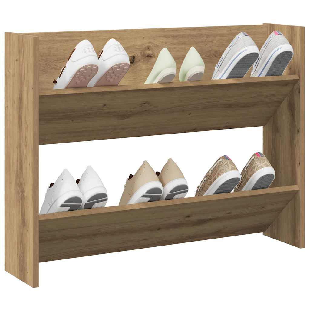 Wall Shoe Cabinet Artisan Oak 80x18x60 cm Engineered Wood