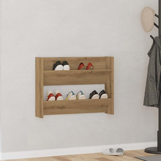 Wall Shoe Cabinet Artisan Oak 80x18x60 cm Engineered Wood