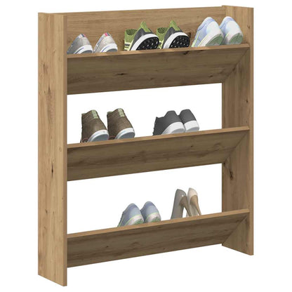 Wall Shoe Cabinet Artisan Oak 80x18x90 cm Engineered Wood